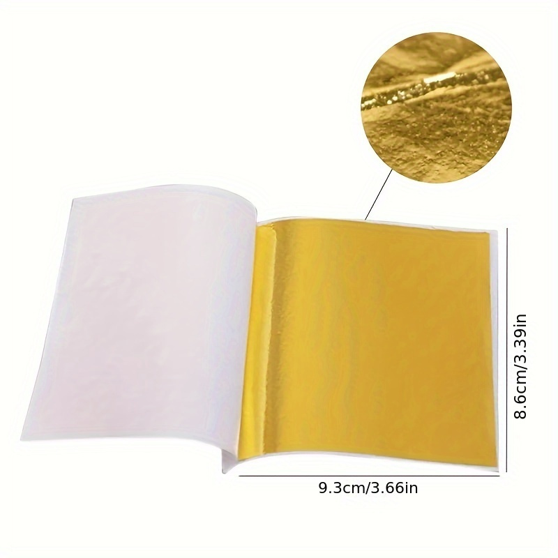 Healifty 100pcs food decor imitation gold leaf imitation gold foil paper  gold foil paper for crafts imitation foil paper Gold Leaf Paper decorate