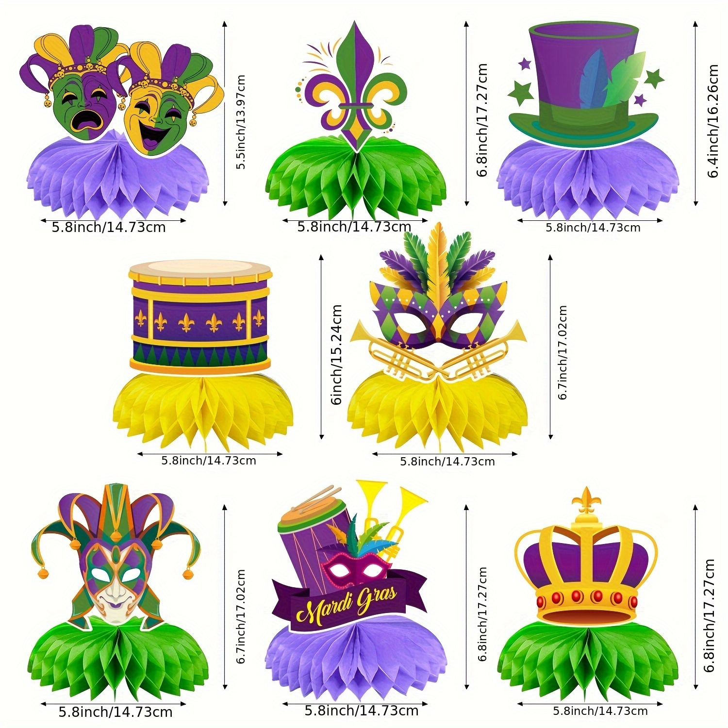 14 Pezzi Decorazioni per Feste a Tema di Carnevale Include Supporto in  Schiuma per Cupcake a 3 Livelli Copritavolo di Carnevale e Scatole di  Popcorn a