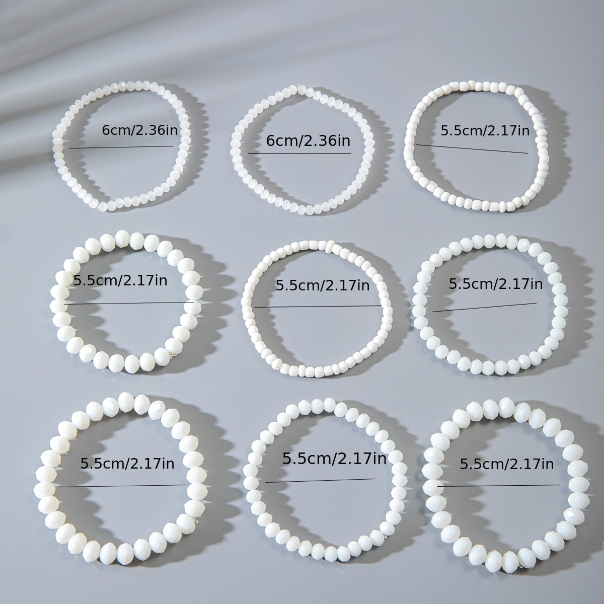 9pcs Bohemian Glass Beaded Bracelet Set - Festive Accessory