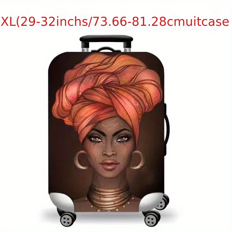 Travel Suitcase Protector African American Girl Stamp Map Elastic  Protective Washable Luggage Cover With Concealed Zipper Suitable For 18-32  Inch