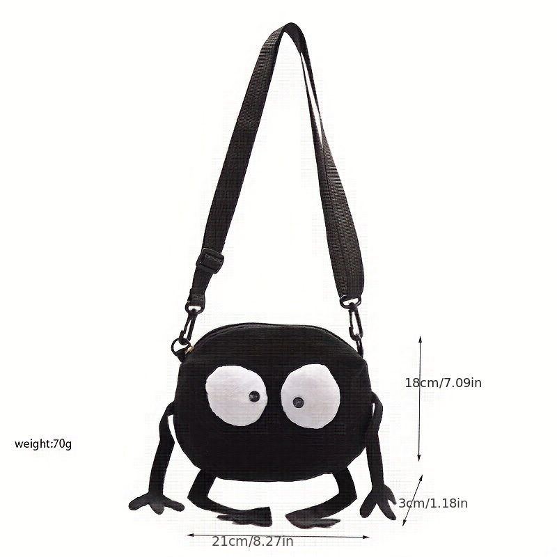 Plush Messenger Bag for Girls, Funny Canvas Shoulder Bag