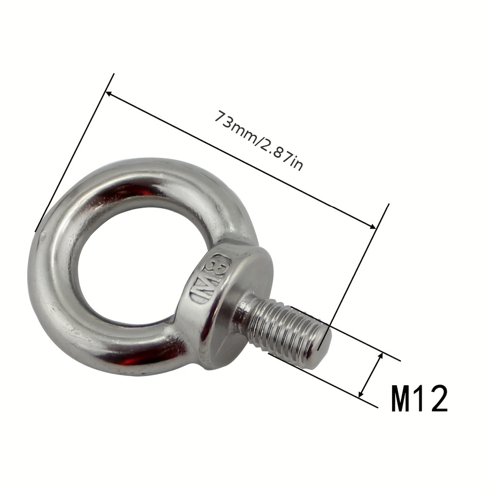 2pcs Stainless Steel Sheep Eye Ring Screw Eye Bolt Hook M4 M5 M6