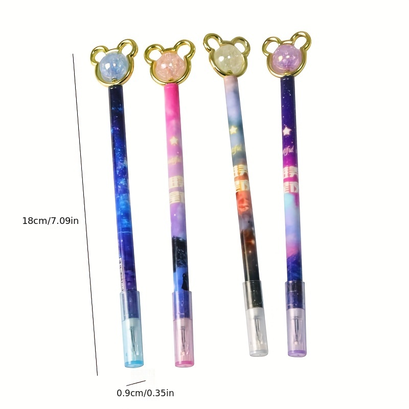 Cute Cartoon Bear Gel Pen Large Capacity Black Ink Press Gel - Temu