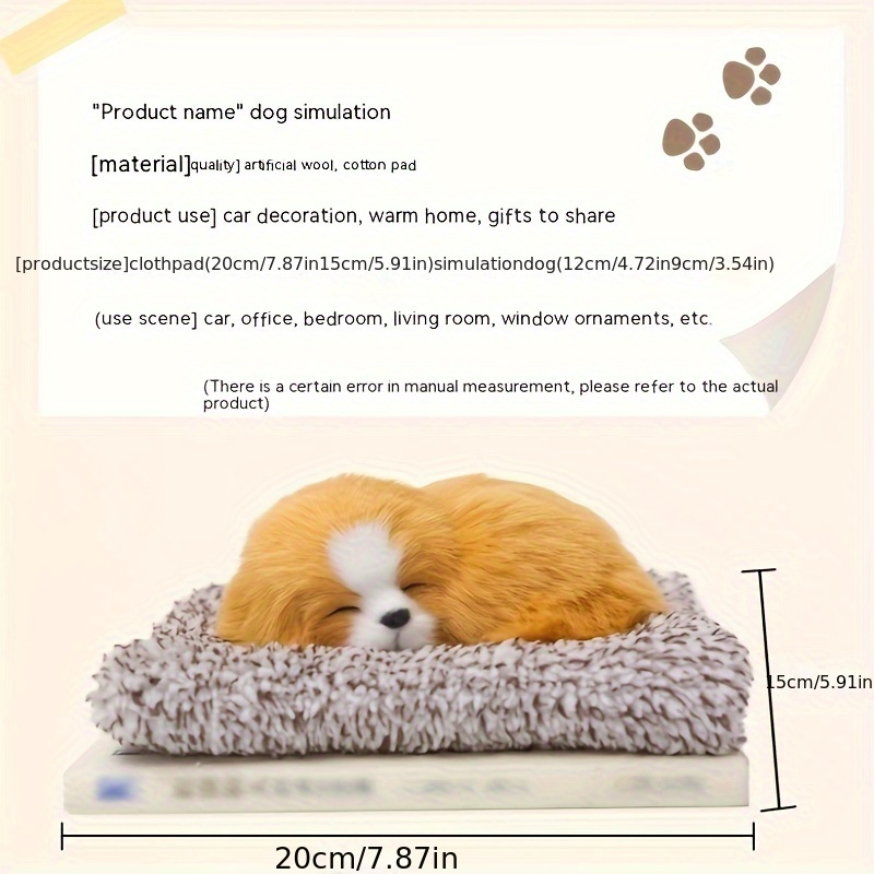 Simulation Plush Dogs Ornament Sleeping Dog Toy Cute Decoration Cute Puppy  Gifts