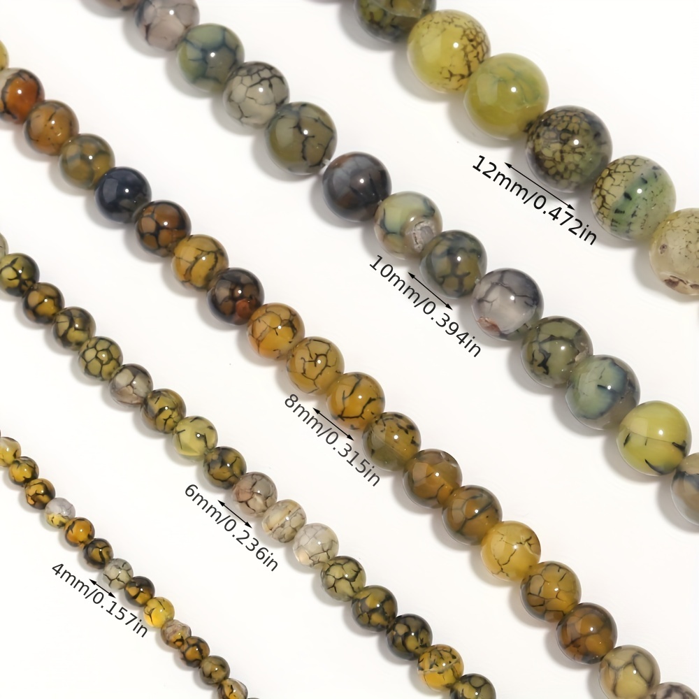 Black Golden Wire Agate Stone Beads Round Loose Beads For - Temu