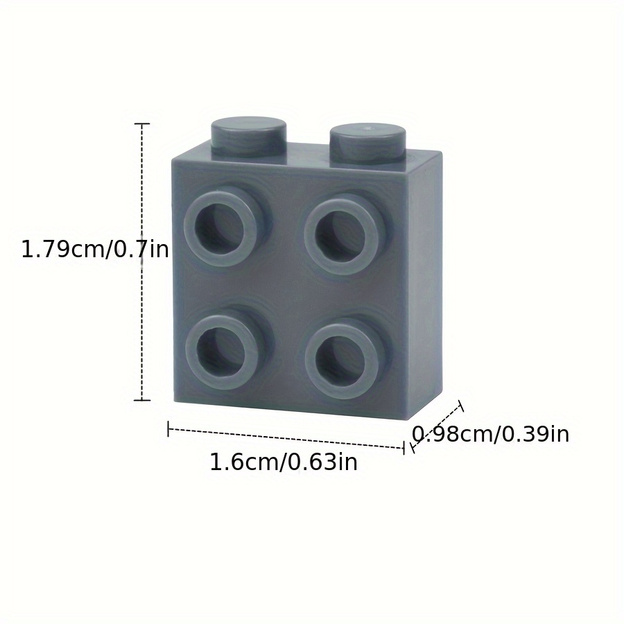 40pcs DIY Thick Bricks 1X2X1 2 3 with Studs on 1 Side Knobs Building Blocks