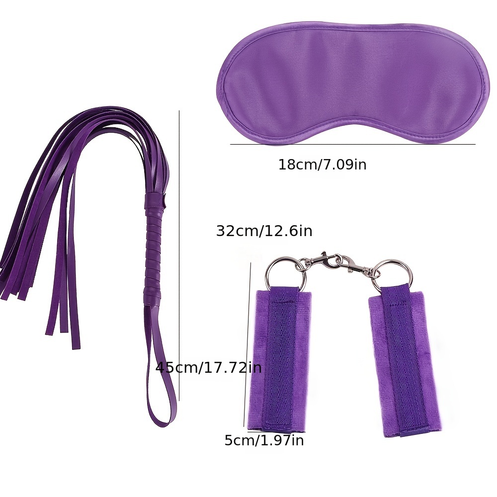 3 Unids/set Para Mujer Pu Cuero Sm Bondage Set Esposas - Temu