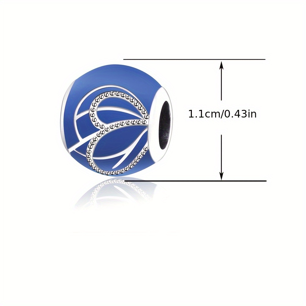 925 Sterling Silver Spherical Charm Beads for DIY Jewellery Making, Gift