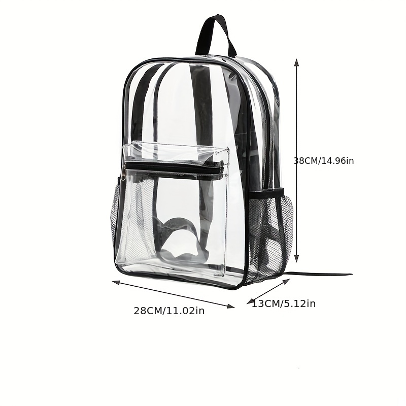 MezyTicky Kids Clear Backpack with Front Pocket & Straps