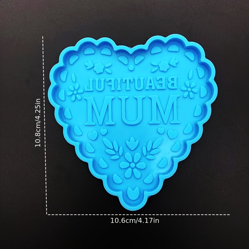 Mother's Day Heart-shaped Silicone Mold Heart Coaster Epoxy Resin Mold Mom Home Decoration Crystal Dropping Mold