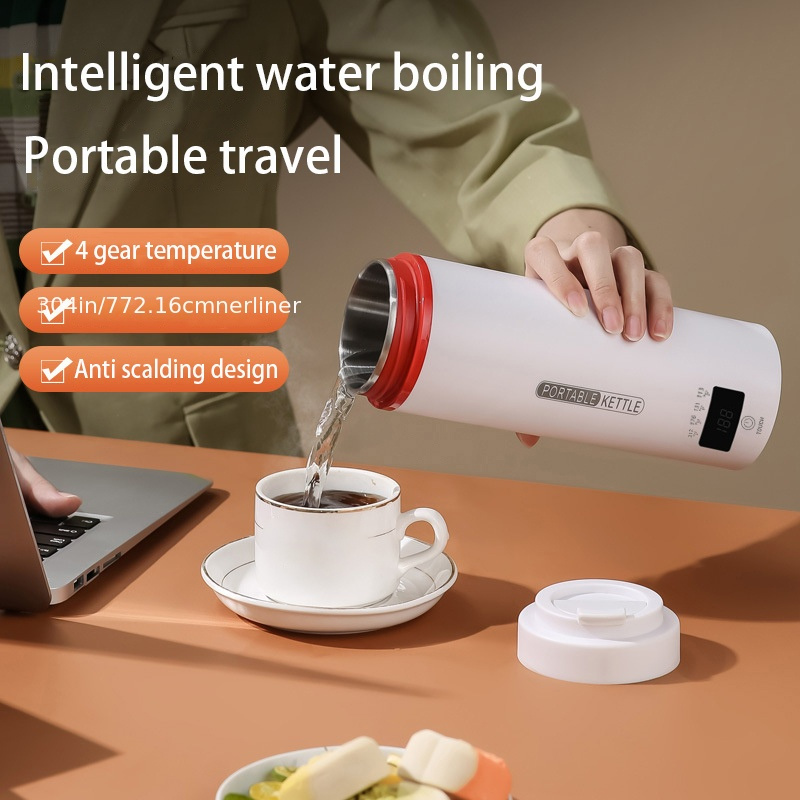 Electric Kettle, Portable Travel Hot Water Boiler Mini Portable Tea Kettle,  Travel Stainless Steel Interior Hot Water Boiler, Auto Shut-off & No Base,  Gift For Camping, Office - Temu