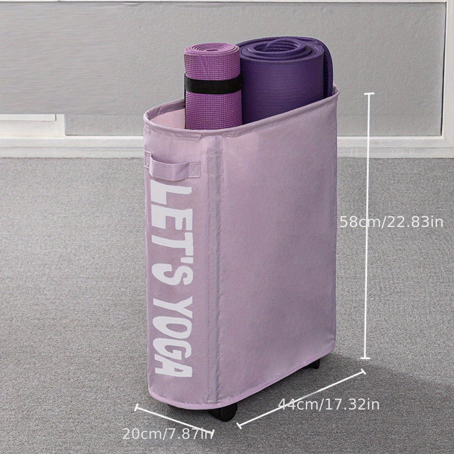 Yoga Mat Storage Box With Wheel Household Fabric Folding - Temu