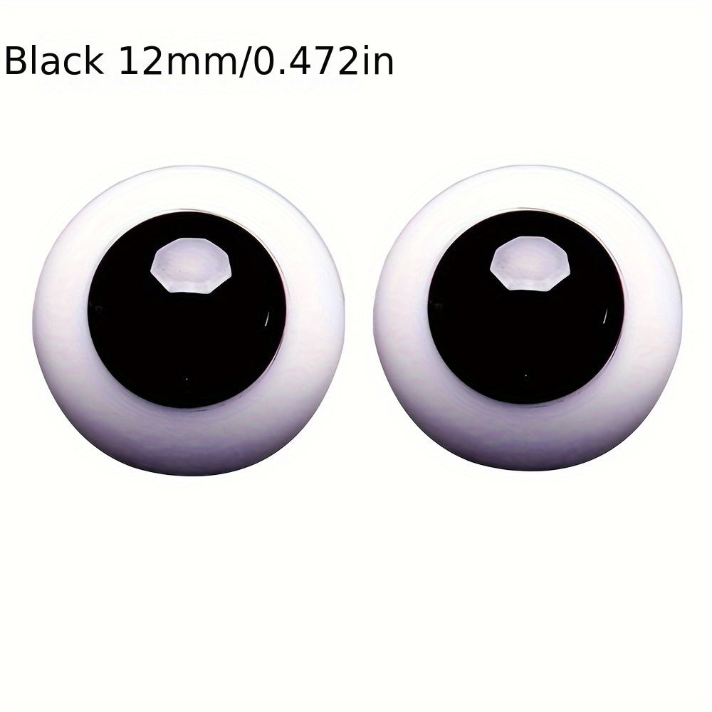 Safety Eyes Round Black Plastic Doll Eyes 4mm To 14mm Flatback