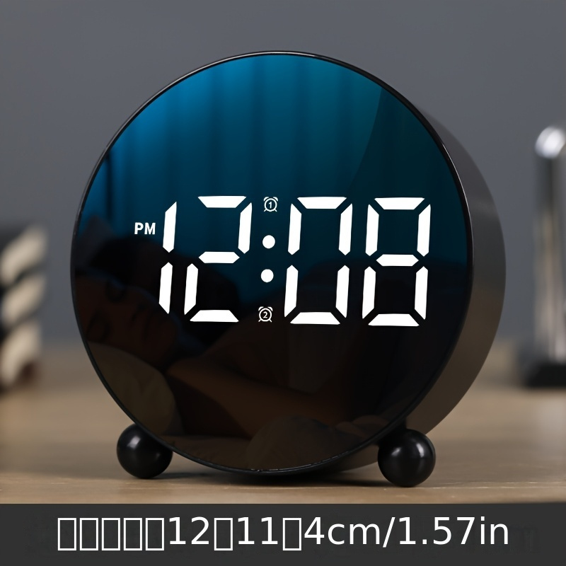TEMU New Student Creative Alarm Clock Fashion Electronic Clock Led Lcd Clock Home Bedside Clock Temperature Clock Plastic Clock
