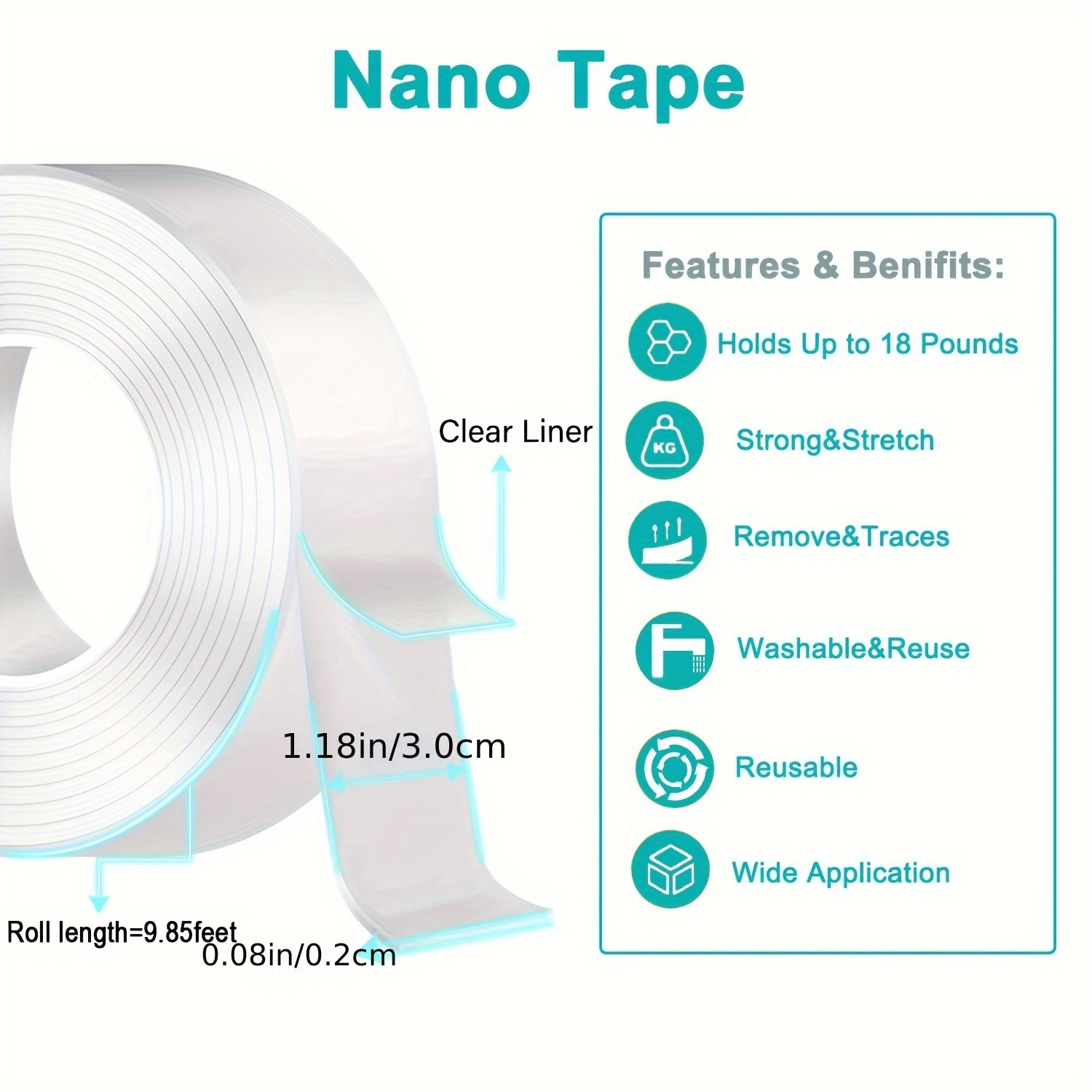 Double Sided Tape Heavy Duty Extra Large Nano Double Sided - Temu