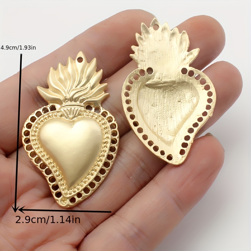 10 PC Heart Shape Charms Bling Charms For Jewelry Making
