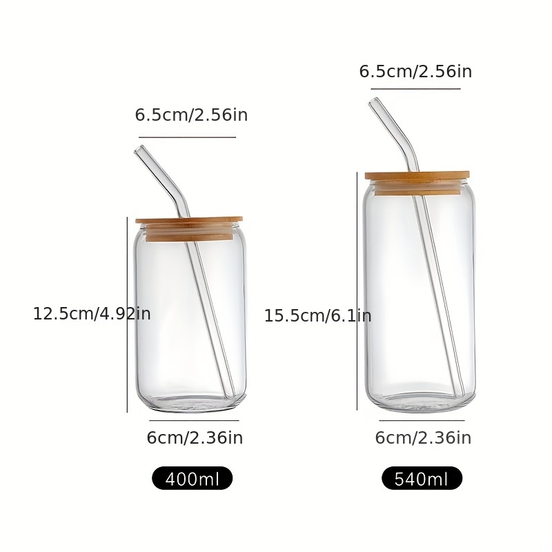 High Borosilicate Glass Water Cup With Airtight Lids Straws - Temu