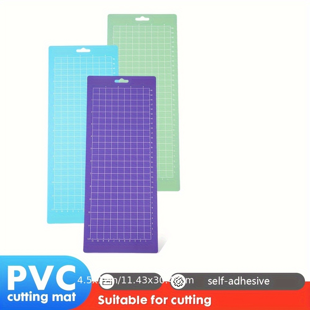 

3pcs Pvc Self-adhesive Cutting Mats, 4.5x12 Inch, Non-slip Grip, Crafting Mat For Diy Projects