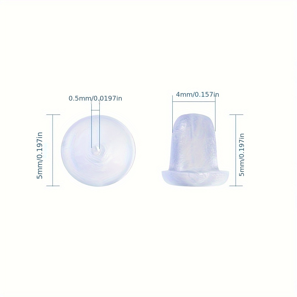 Clear Silicone Earring Backs -Hypoallergenic Secure Push-Back Earring  Stoppers for Stud Earrings
