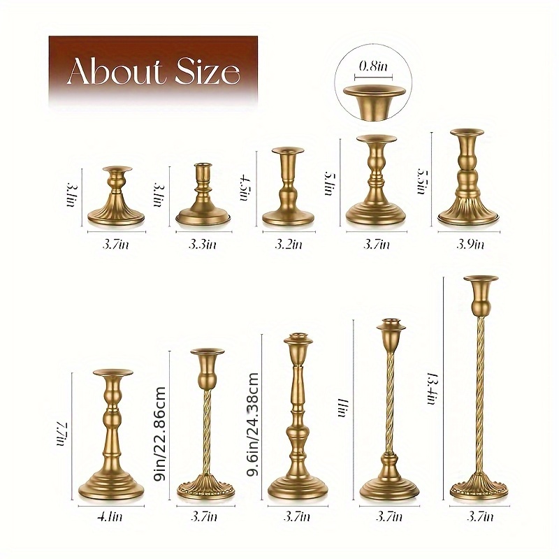 Tongdejing Lot De 20 Bougeoirs Coniques Dorés - Supports Pour Bougies Piliers Et Centre De Table Moderne Élégant