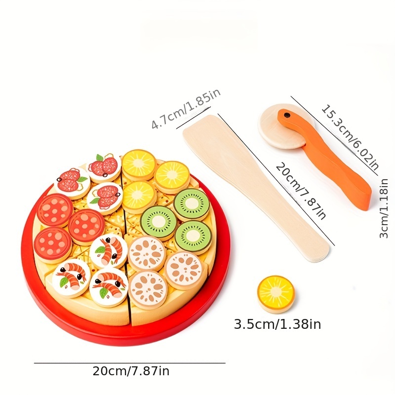 Enhance Your Child's Hands on Ability With This Wooden Pizza - Temu