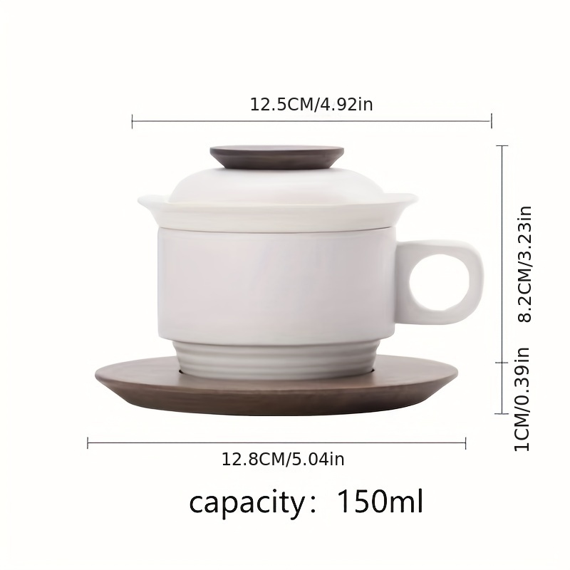 1pc Tasse À Thé En Céramique Avec Soucoupe, Infuseur Et Couvercle,  150ml/5.07oz Tasses Avec