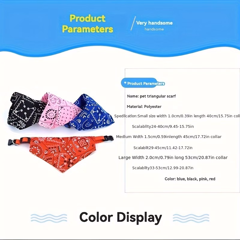 deal pet drool bib adjustable neck gaiter for dogs and cats polyester printed super absorbent suitable for small to medium dogs cute and fashionable Product details 1