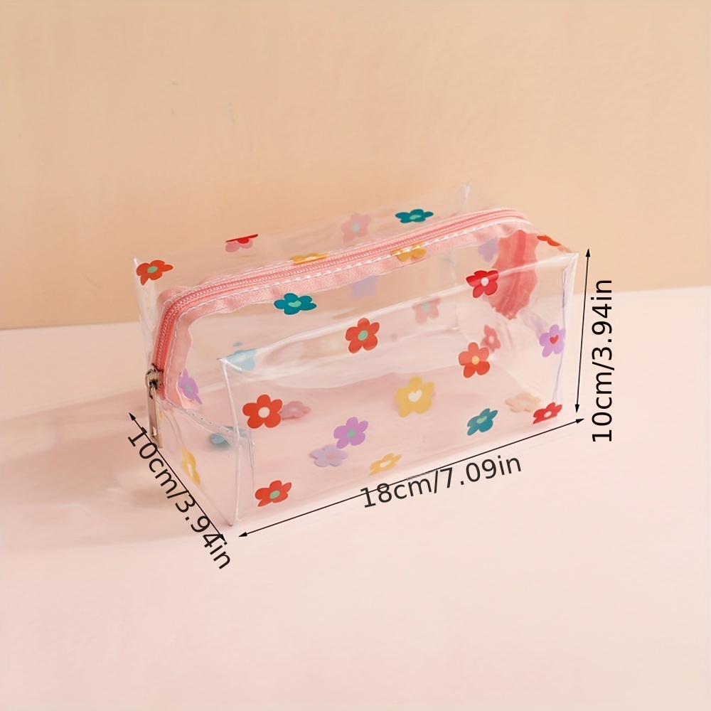 Kawaii Makeup Storage Bag Waterproof Transparent Pencil Case - Temu