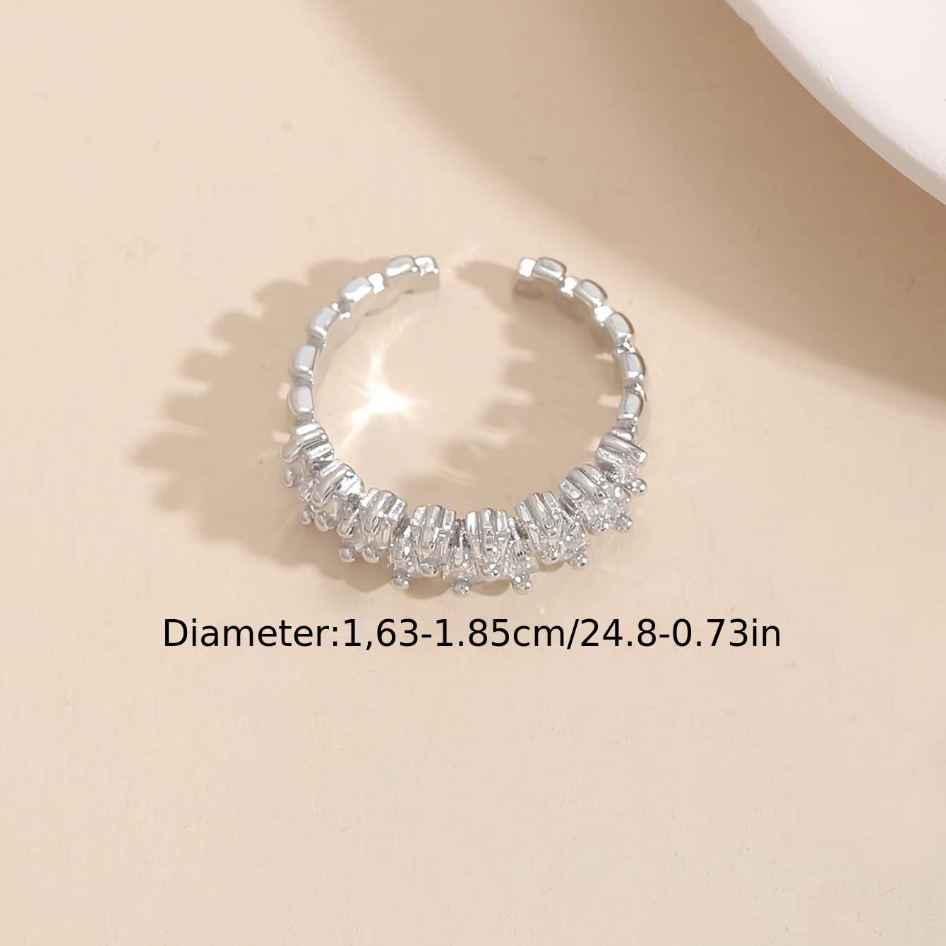 Sophisticated Copper Open Ring with Zirconia
