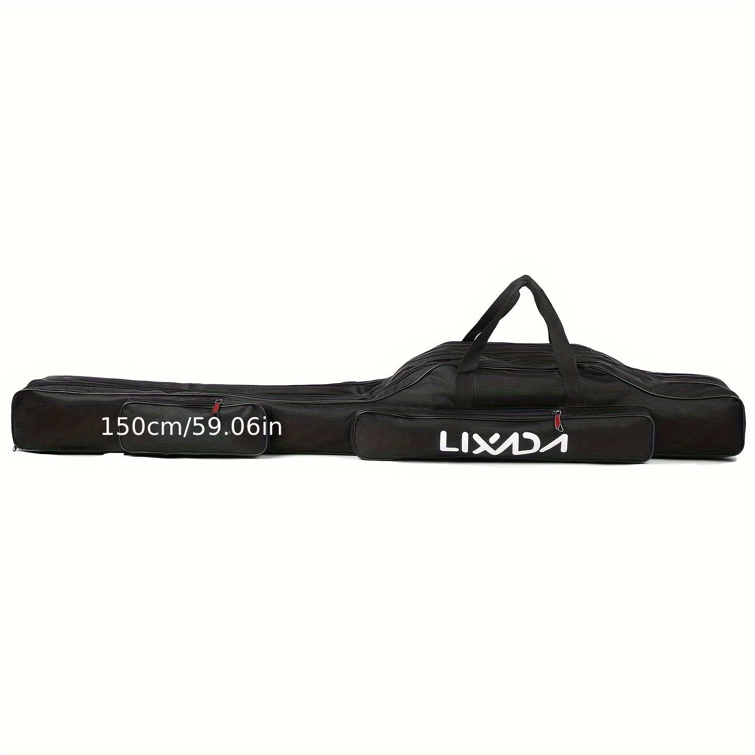 E-shop 3-lagige Angelruten-Tasche, tragbare Faltangelruten-Tragetasche, Oxford-Gewebe, Angelrolle, Tackle-Aufbewahrungstasche