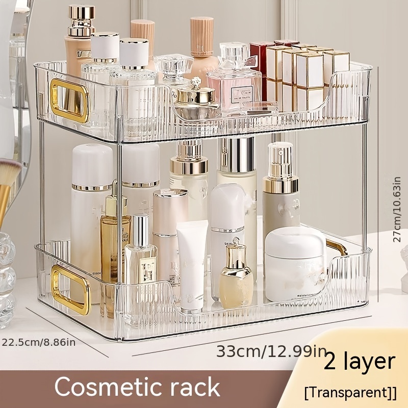 Bathroom Countertop Organizer, 2 Tier Vanity Tray, Skincare Makeup Org –  TweezerCo