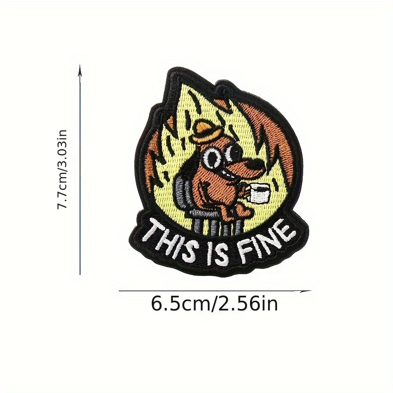 TEMU 1 parche bordado de meme de perro humorístico con respaldo de gancho y bucle, un accesorio lindo para mochilas, chalecos, chaquetas, gorras