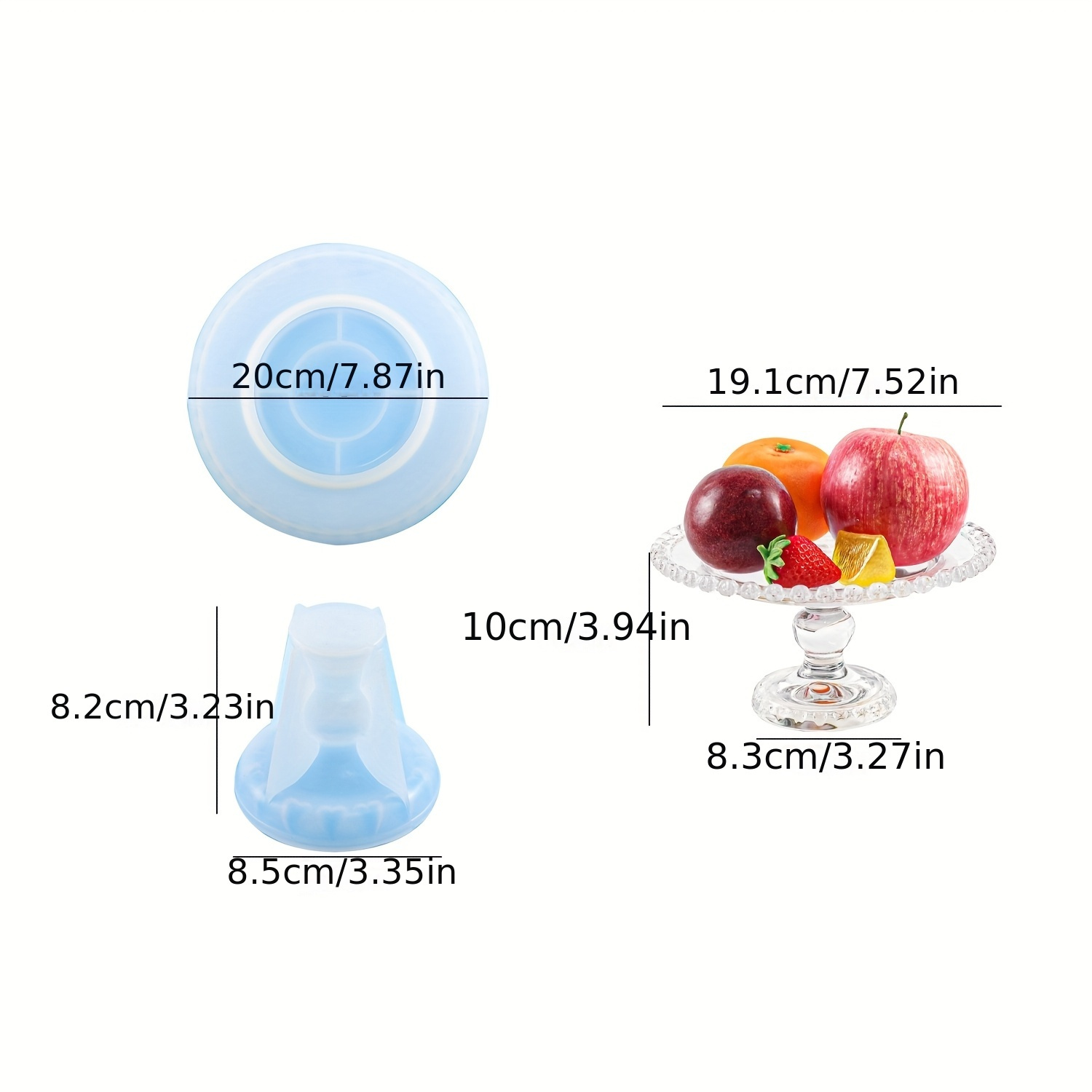 Resin Casting Molds 2pcs Round Fruit Tray Edges Silicone Mold, Gypsum Casting Storage Tray, Suitable For Home Storage Tray Decoration