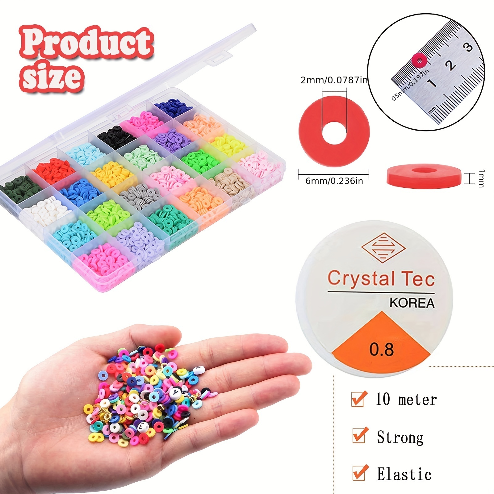 4000pcs Clay Beads Set for Bracelet Making Kit