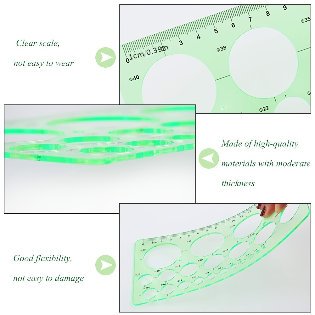 Circle Templates Measuring Geometry Ruler Shape Stencils - Temu