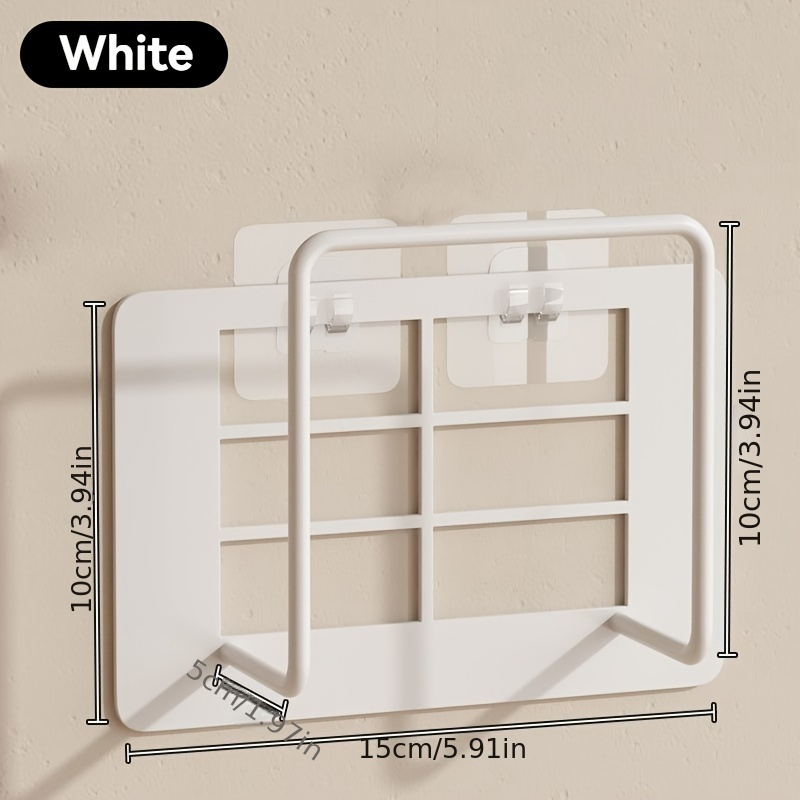 TEMU Easy-install No-drill Wall Mount Router Holder - Sleek White Cast Iron, Multi-use Storage Shelf For Living Room & More, Box Placement, Wifi Rack, Shelves