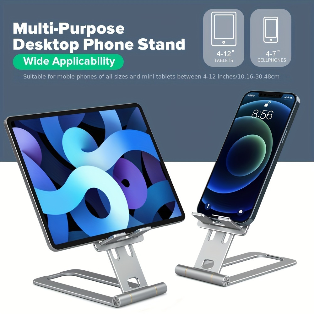 

Mobile Phone Holder, Fully Foldable Desktop Mobile Phone Holder, Desktop Mobile Phone Holder Compatible With Iphone, Samsung , Ipad Mini, And Tablets Under 10 Inches