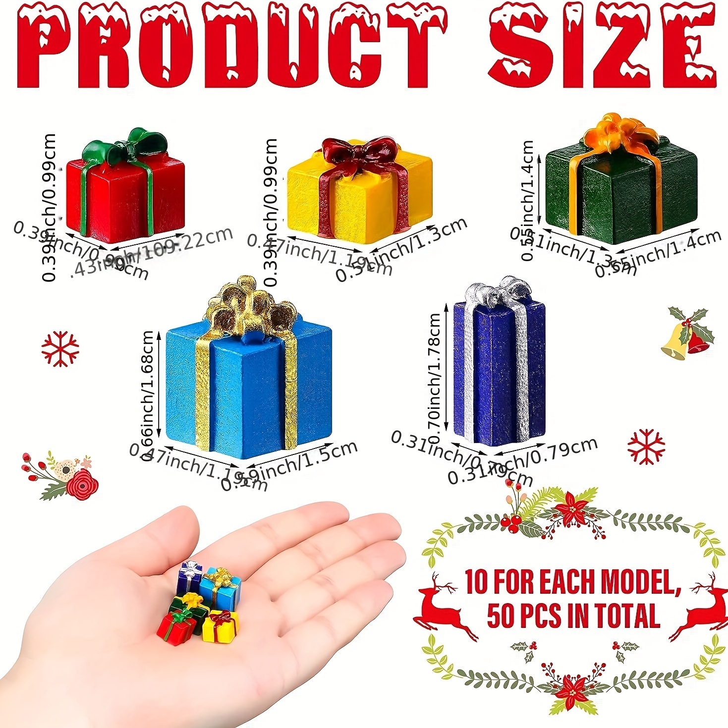 10pcs 20pcs christmas tree mini box decorations diy craftsmanship christmas mini decoration kit resin christmas pendant for diy garden accessories christmas decoration phone case production details 2