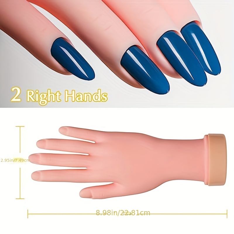 Flexible Movable Silicone Practice Mannequin Training Hand Model for Nails  Jewelry,Free Nails