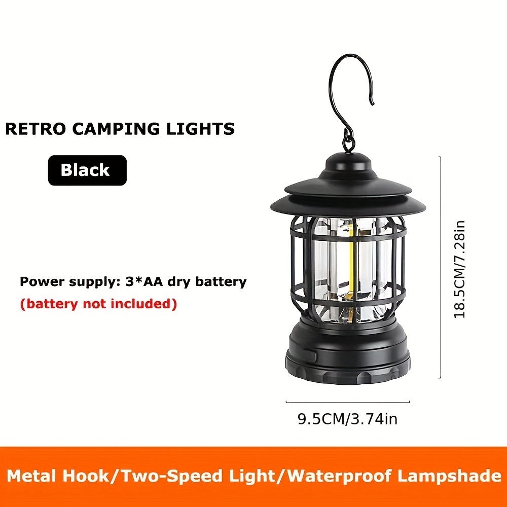 Camping Light Portable Retro Hanging Lantern USB Recharge Outdoor