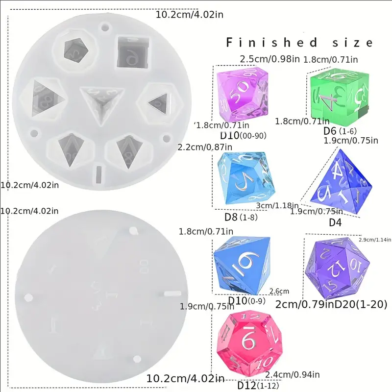 Dice Resin Molds Polyhedral Dice Silicone Mold Dnd - Temu