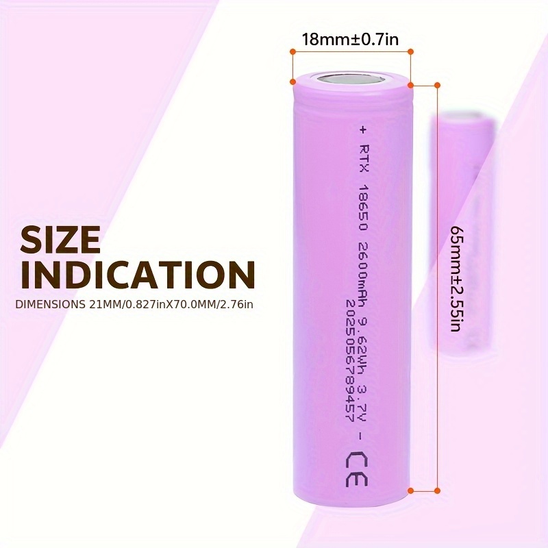 18650 rechargeable lithium battery 3 7v 2600mah suitable for   small appliances details 3