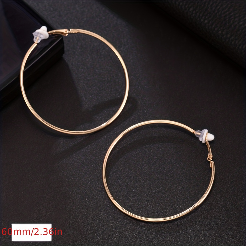Wind Ring Style Hoop Earrings, Golden Exaggerated Design