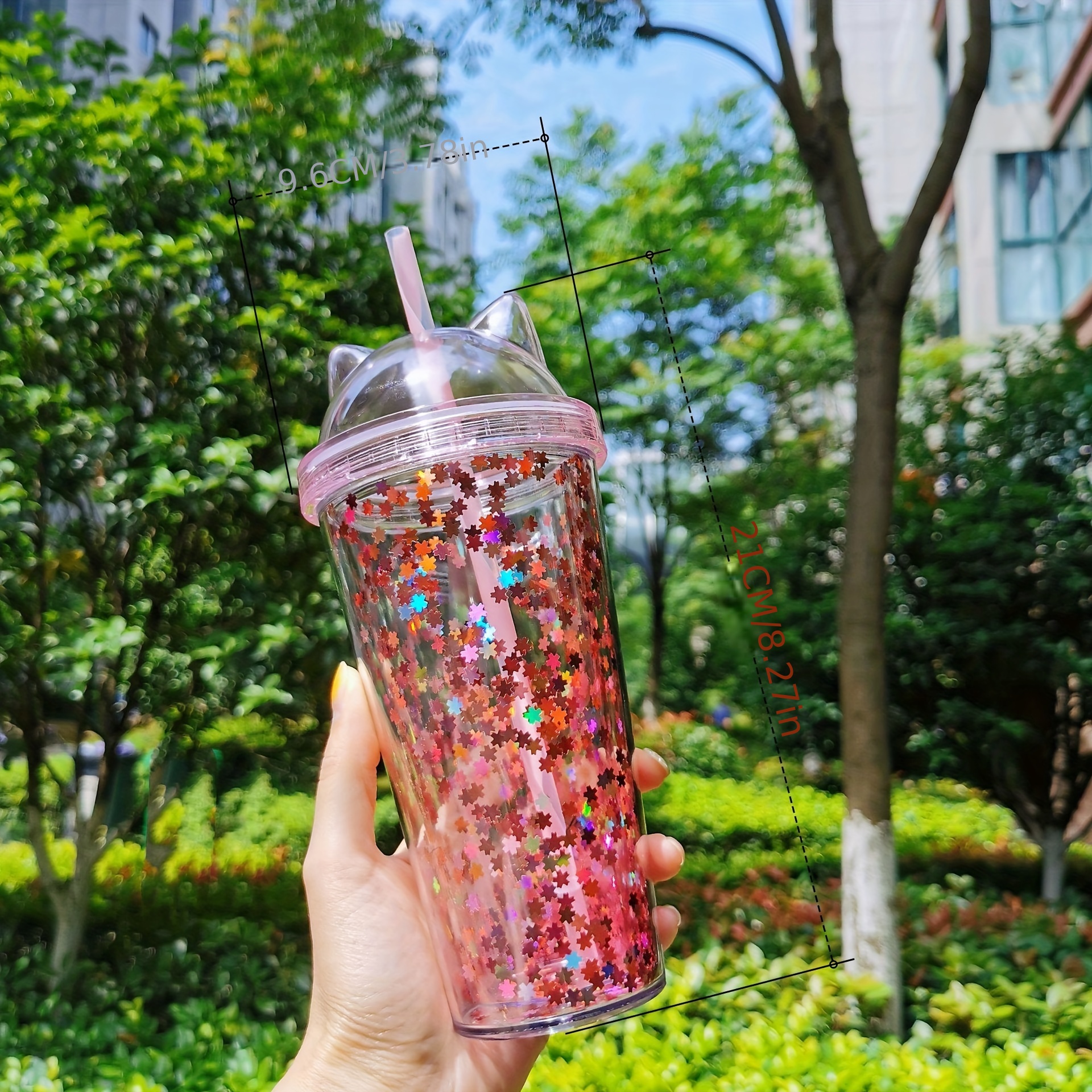 Stainless Steel Glitter Tumbler With Straw, Portable Gradient Color  Insulation Water Bottle, For Car, Home, Office, Summer Travel, Birthday  Gifts - Temu