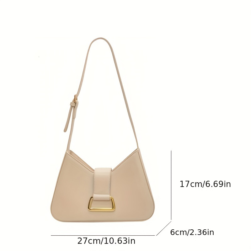 Solid Color Fashion Underarm Bag, Simple Casual Pu Leather Half Moon Bag,  Women's Trendy Versatile Shoulder Bag & Handbag - Temu