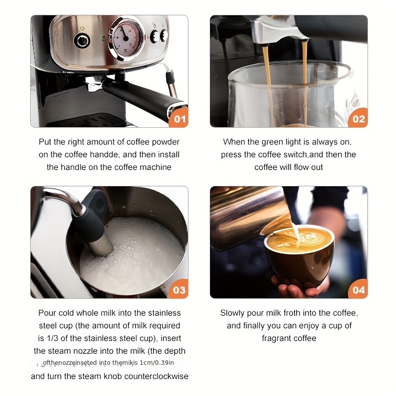 ECODE DELICE PURPLE Espresso Coffee Machine, 20 Bar Pressure, Vaporizer,  1.5 Liter Tank, Manometer with Temperature