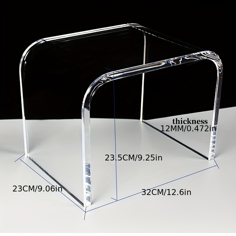 1pc contemporary transparent acrylic u shaped stool multifunctional household step stool for   modern flat footstool for   room types no electricity needed details 6