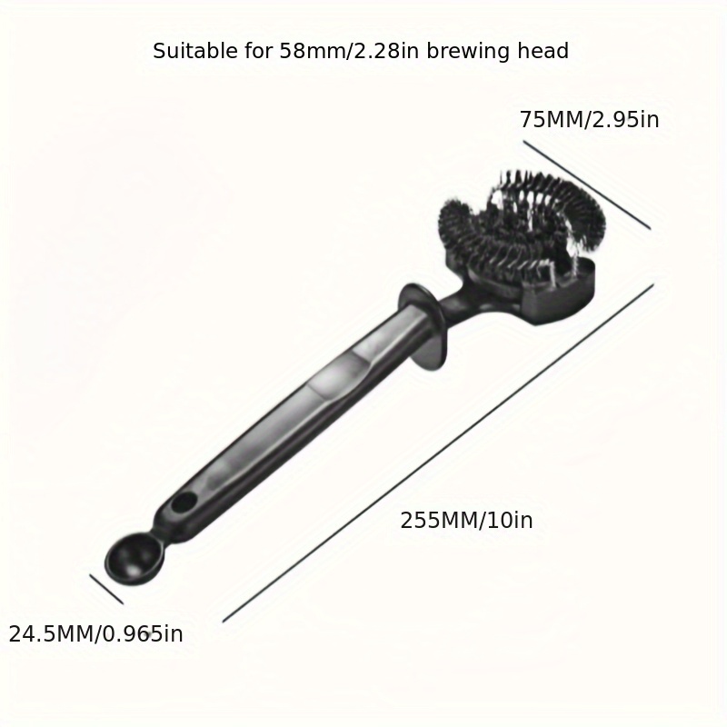1pc Suitable For 5.8cm/5.1cm Diameter Coffee Machine Brewing Head Arc-shaped Coffee Machine Brewing Head Brush Long Handle Brewing Head Cleaning Brush Kitchen Cleaning Tool Brush