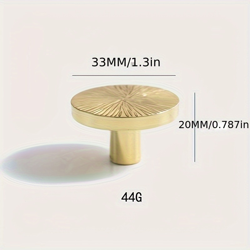 Image of 1pc 1pcs Piece Brass Hammer- Single-hole Drawer Handle/cabinet Door Pull - Polished Metal Knob Suitable For Wardrobe, Kitchen, Shoe Cabinet - Brass Hardware For Diy &