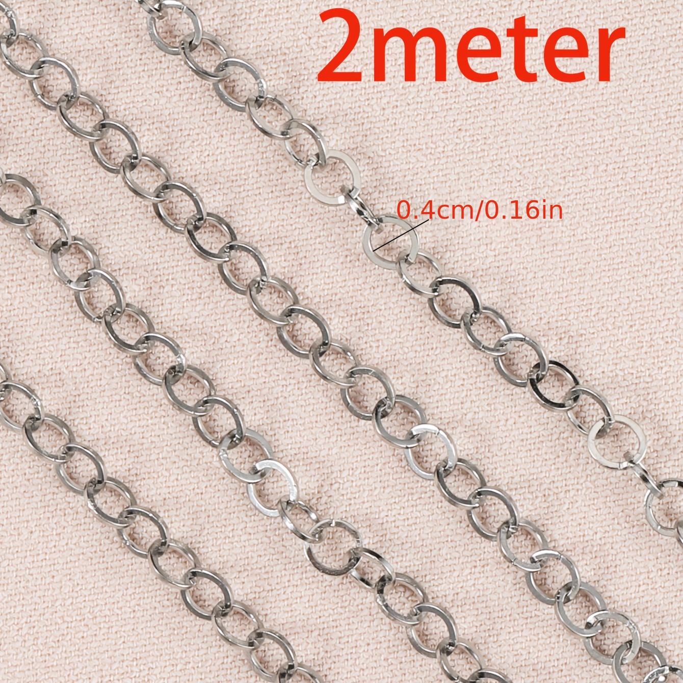 2meters Stainless Steel Extension Chain Golden/steel - Temu